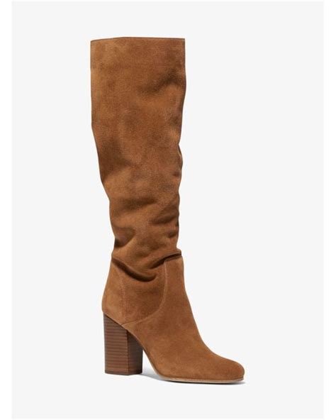 michael michael kors leigh suede boot|michael kors low heel boots.